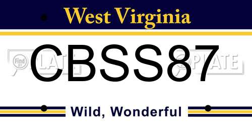 CBSS87 West Virginia License Plate
