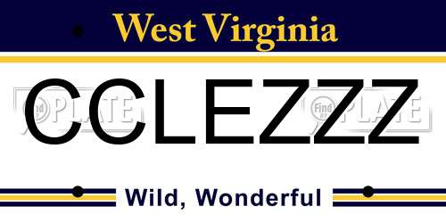 CCLEZZZ West Virginia License Plate