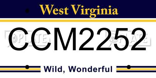 CCM2252 West Virginia License Plate