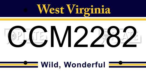 CCM2282 West Virginia License Plate
