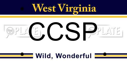 CCSP West Virginia License Plate