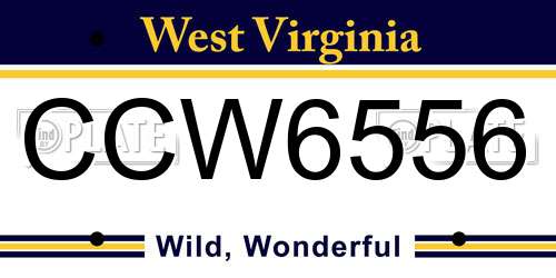 CCW6556 West Virginia License Plate
