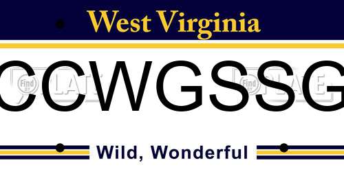 CCWGSSG West Virginia License Plate
