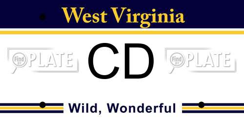 CD West Virginia License Plate