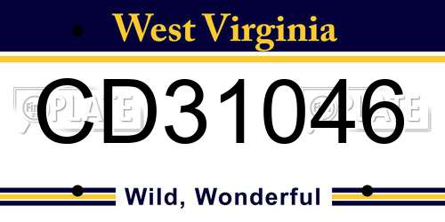 CD31046 West Virginia License Plate