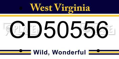 CD50556 West Virginia License Plate