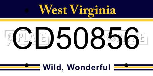 CD50856 West Virginia License Plate