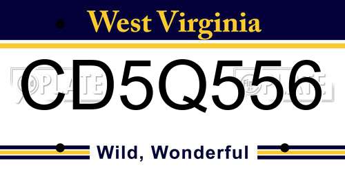 CD5Q556 West Virginia License Plate