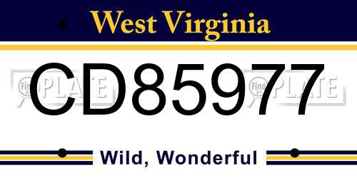 CD85977 West Virginia License Plate