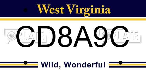 CD8A9C West Virginia License Plate