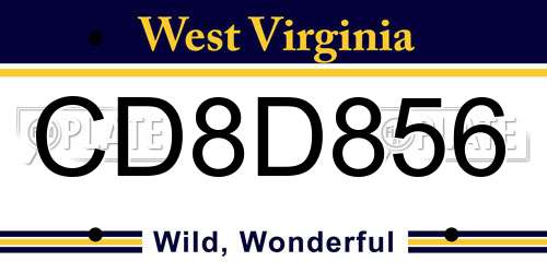CD8D856 West Virginia License Plate