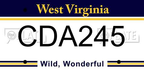 CDA245 West Virginia License Plate
