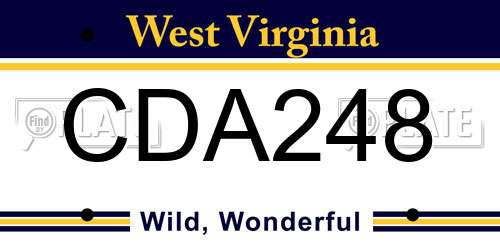 CDA248 West Virginia License Plate