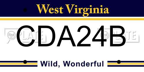 CDA24B West Virginia License Plate