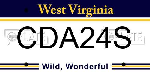 CDA24S West Virginia License Plate