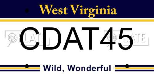 CDAT45 West Virginia License Plate