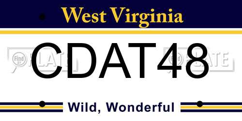 CDAT48 West Virginia License Plate