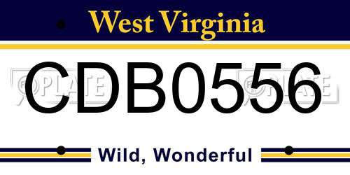 CDB0556 West Virginia License Plate