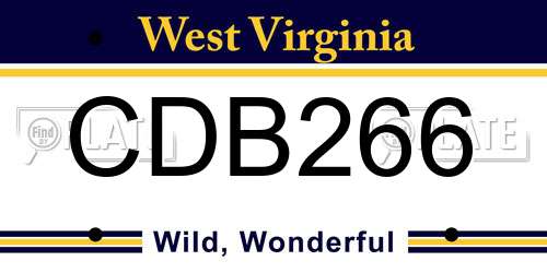 CDB266 West Virginia License Plate