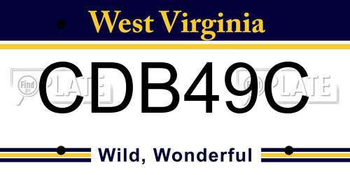 CDB49C West Virginia License Plate