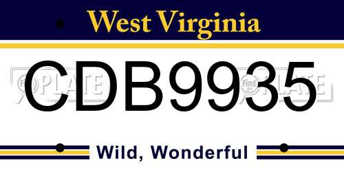 CDB9935 West Virginia License Plate