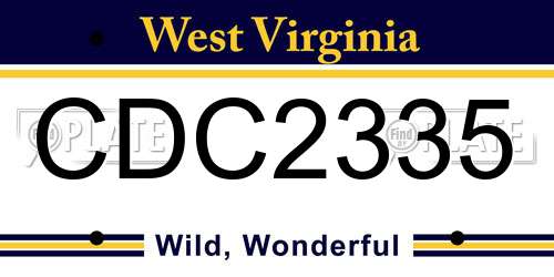 CDC2335 West Virginia License Plate