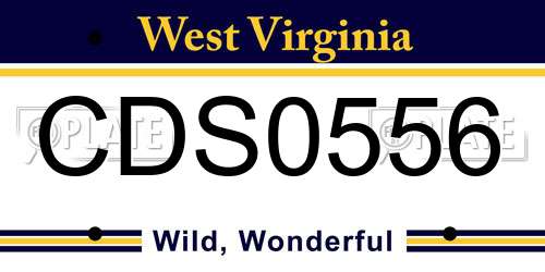 CDS0556 West Virginia License Plate