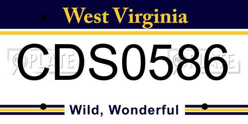 CDS0586 West Virginia License Plate