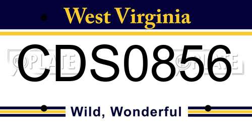 CDS0856 West Virginia License Plate