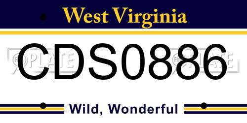 CDS0886 West Virginia License Plate
