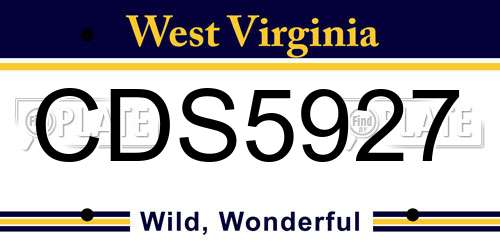 CDS5927 West Virginia License Plate