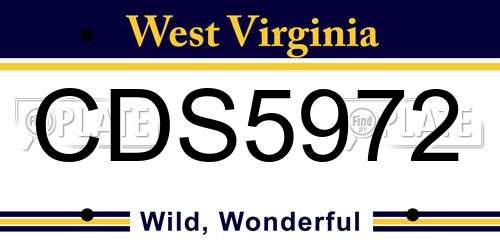 CDS5972 West Virginia License Plate