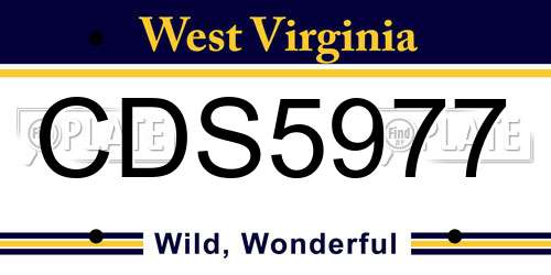 CDS5977 West Virginia License Plate