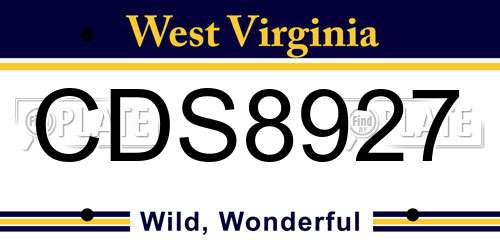 CDS8927 West Virginia License Plate