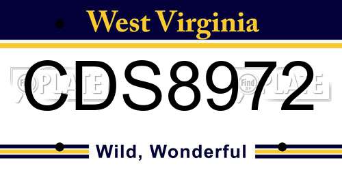 CDS8972 West Virginia License Plate