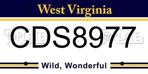 CDS8977 West Virginia License Plate