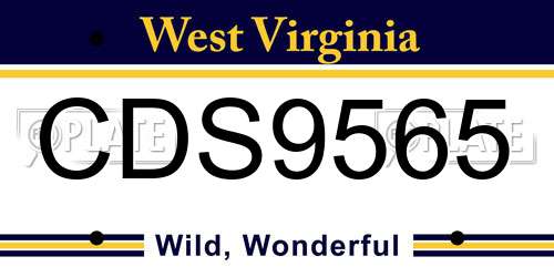 CDS9565 West Virginia License Plate