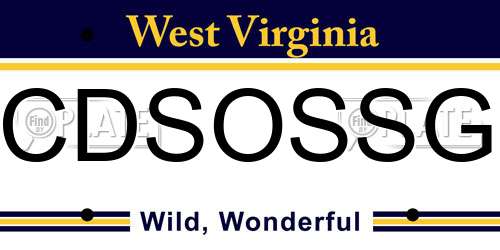 CDSOSSG West Virginia License Plate