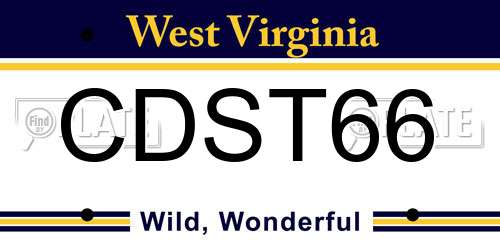 CDST66 West Virginia License Plate