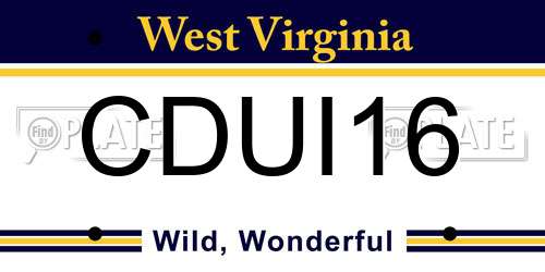 CDUI16 West Virginia License Plate
