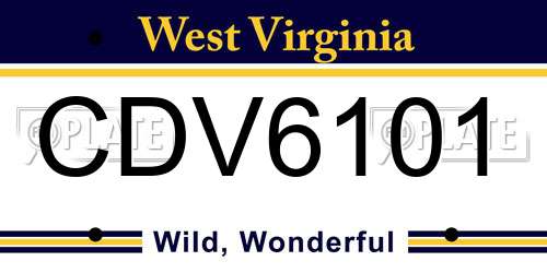 CDV6101 West Virginia License Plate
