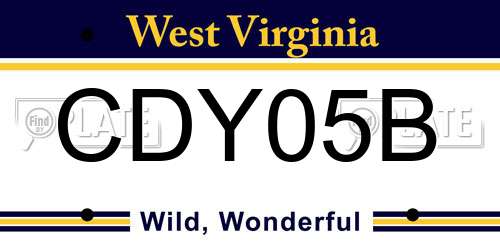CDY05B West Virginia License Plate