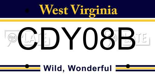 CDY08B West Virginia License Plate