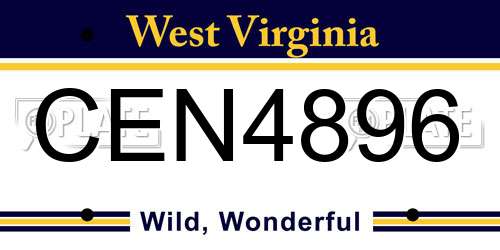 CEN4896 West Virginia License Plate