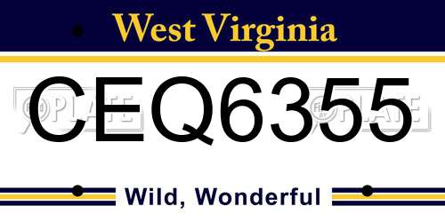 CEQ6355 West Virginia License Plate