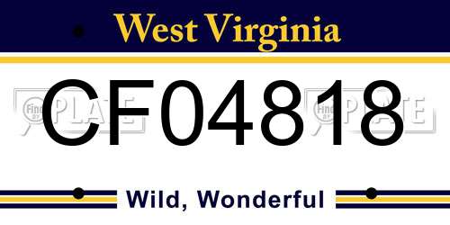 CF04818 West Virginia License Plate