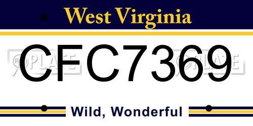 CFC7369 West Virginia License Plate