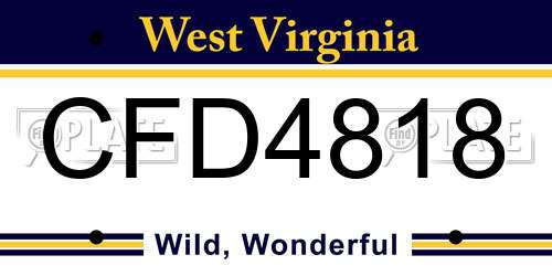 CFD4818 West Virginia License Plate