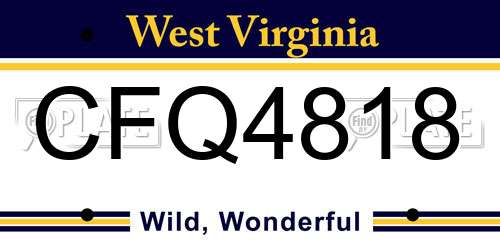 CFQ4818 West Virginia License Plate