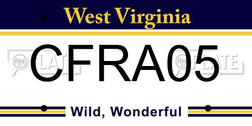 CFRA05 West Virginia License Plate